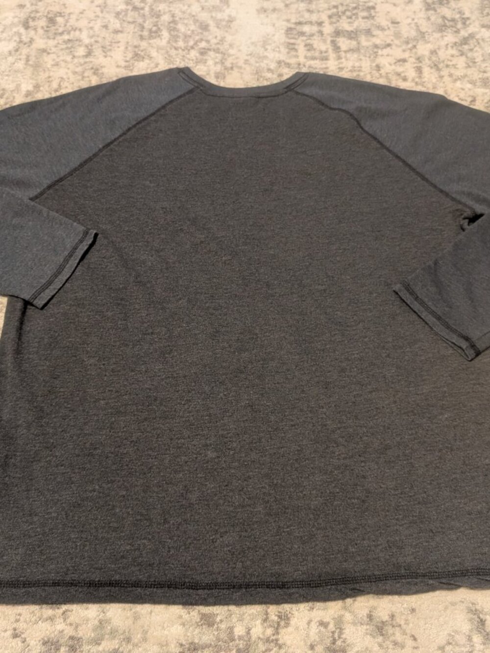 Hurley XL Gray Raglan Long Sleeve Graphic T Shirt Logo Casual Men's - Picture 5 of 7